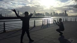 Russell and Aeon Satori vogue dancing on Christopher Street Pier